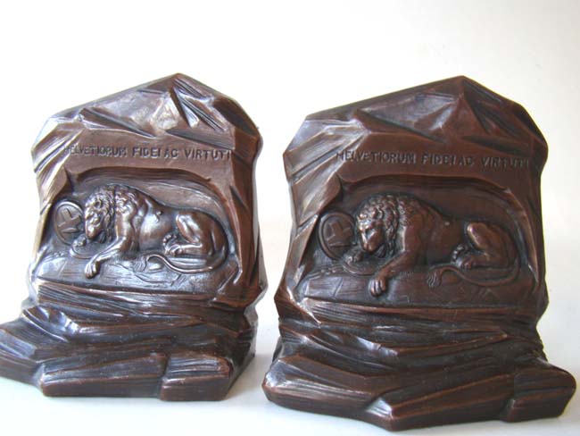 The Lions of Lurcerne Bookends by Jennings Brothers circa 1930